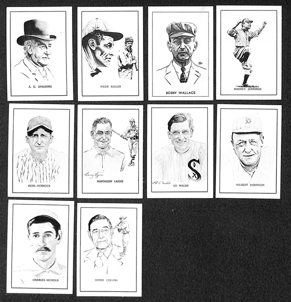 (10) High-Grade 1950 Callahan HOF Cards w/ Spalding, Keeler, Wallace, Jennings, Pennock, Lajoie, Walsh, Robinson, Nichols, and Collins!