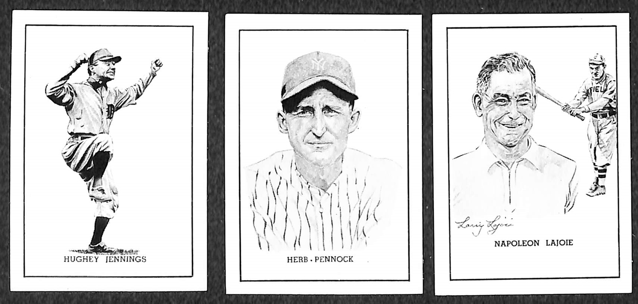 (10) High-Grade 1950 Callahan HOF Cards w/ Spalding, Keeler, Wallace, Jennings, Pennock, Lajoie, Walsh, Robinson, Nichols, and Collins!
