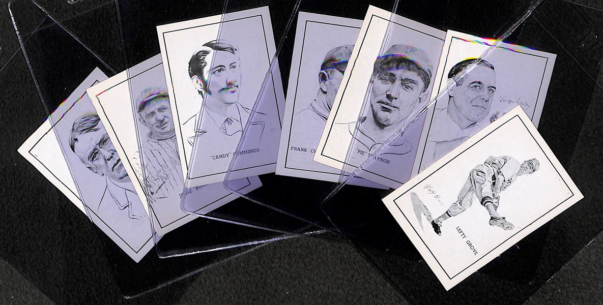 (7) High-Grade 1950 Callahan HOF Cards w/ Grove, Sisler, Traynor, Chance, Cummings, Burkett, Ben Johnson