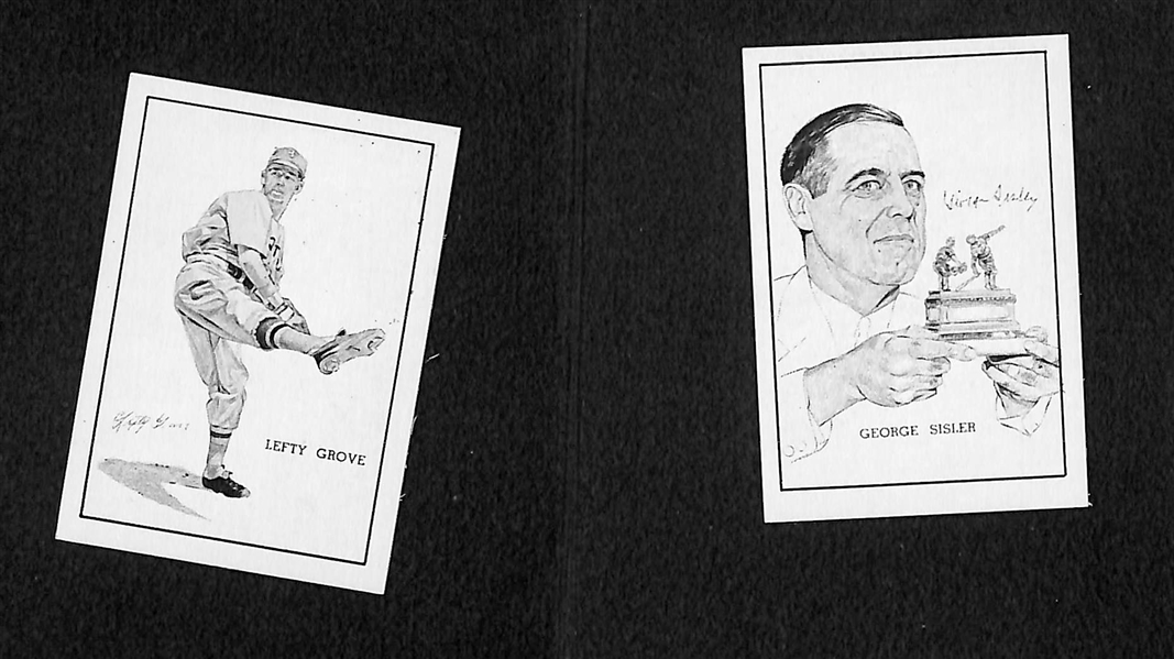 (7) High-Grade 1950 Callahan HOF Cards w/ Grove, Sisler, Traynor, Chance, Cummings, Burkett, Ben Johnson