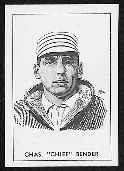 (6) High-Grade 1950 Callahan HOF Cards w/ Ott, Anson, Brouthers, Bender, HOF Museum Interior (w/date), Vance and Original Box