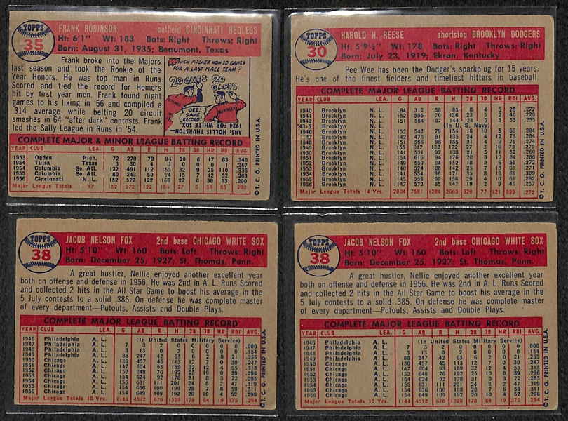 Lot of 175 Assorted 1957 Topps Baseball Cards w. Frank Robinson RC