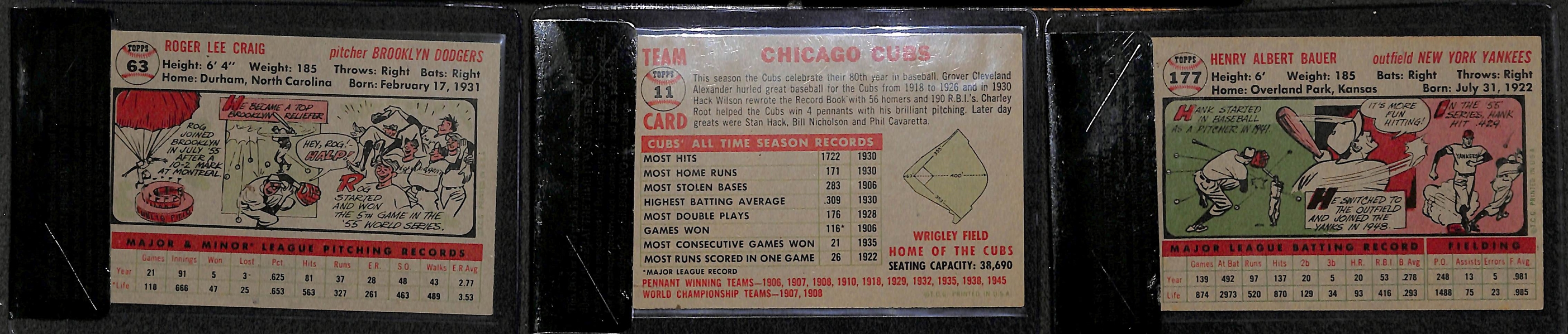 Lot of 15 - 1956 Topps Graded Baseball Cards w. Bob Feller BVG 6.5 