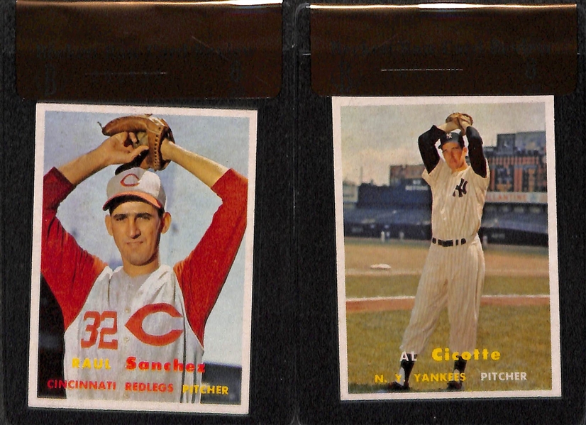 Lot of 11 - 1957 Topps Graded Baseball Cards - All Graded BVG 8.0 - w. Enos Slaughter