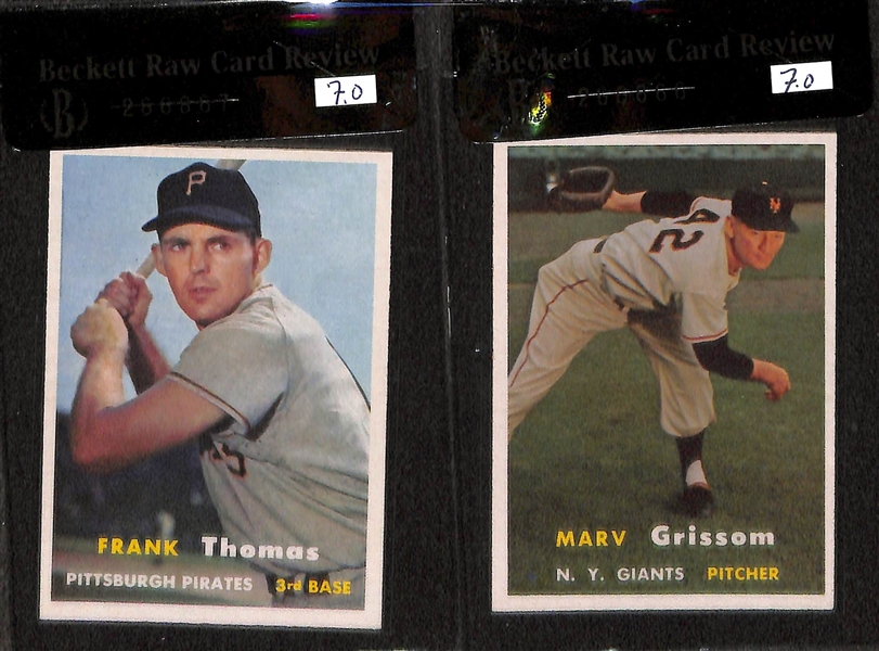 Lot of 11 - 1957 Topps Graded Baseball Cards - All Graded BVG 7.0 - w. Johnny Antonelli