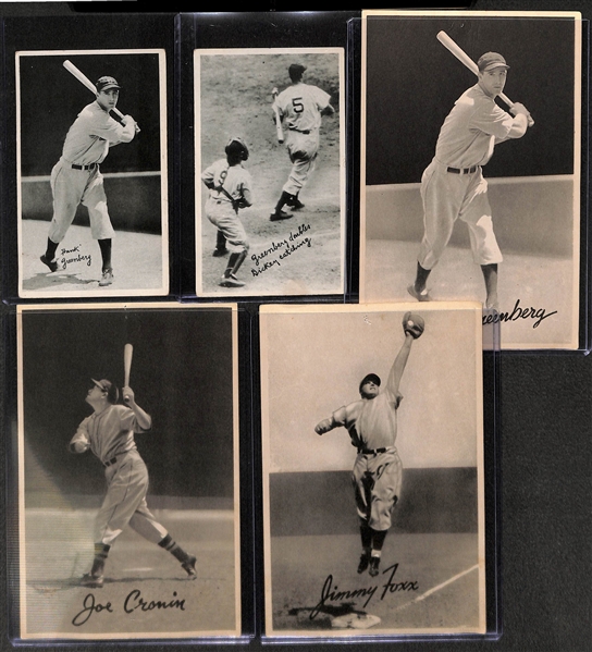 Lot of 2 - 1936 National Chicle Cards (Greensburg, Dickey & Greenburg) & (3) 1939 R303B Goudey Premiums