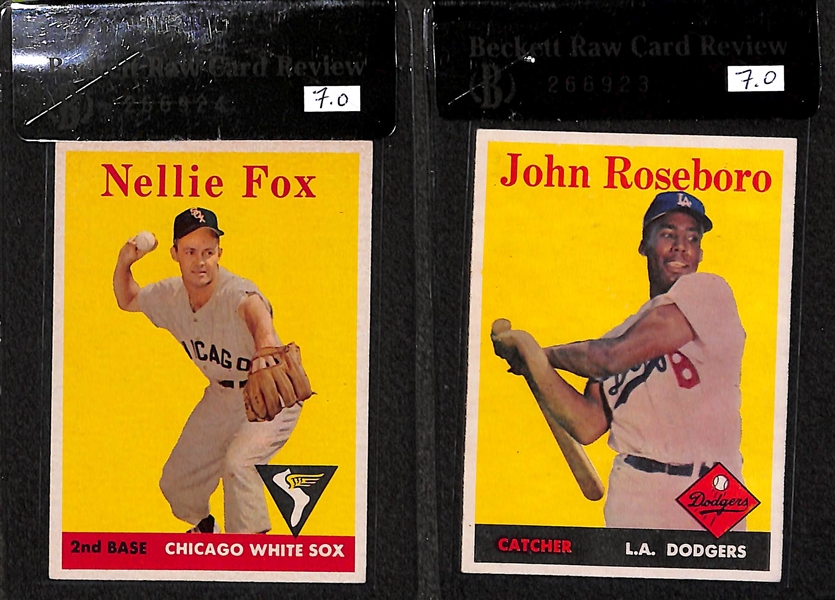 Lot of 7 - 1958 Topps Graded Baseball Cards w. Stan Musial BVG 7.0
