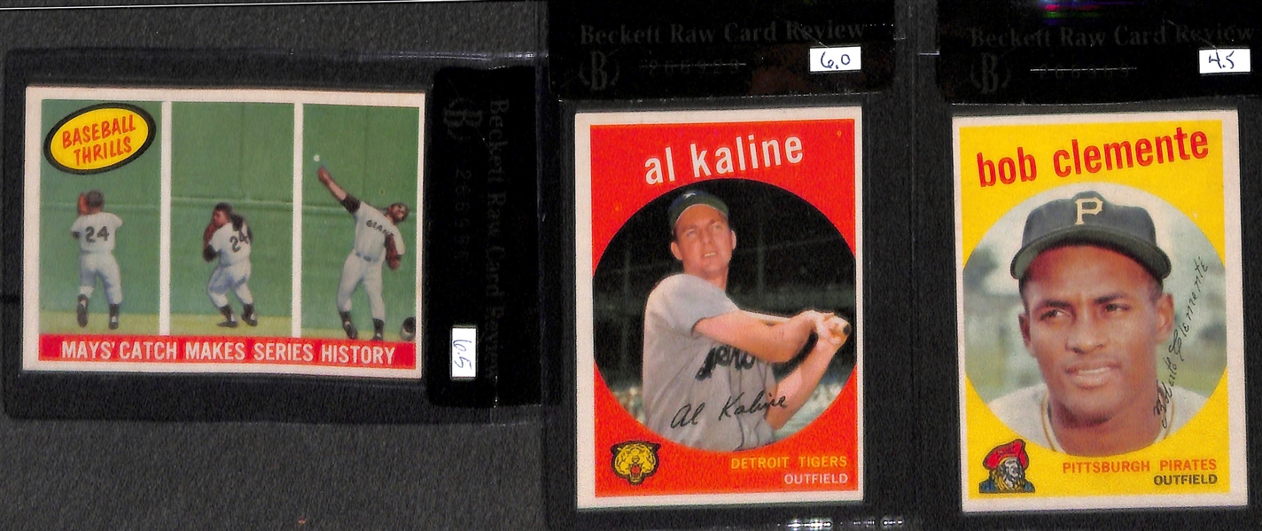 Lot of 7 - 1959 Topps Graded Baseball Cards w. Eddie Mathews BVG 7.0