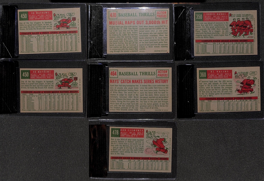Lot of 7 - 1959 Topps Graded Baseball Cards w. Eddie Mathews BVG 7.0