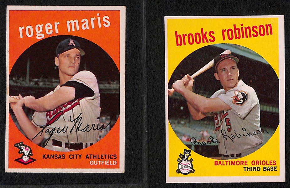Lot of 15 - 1959 Topps Baseball Cards w. Roger Maris