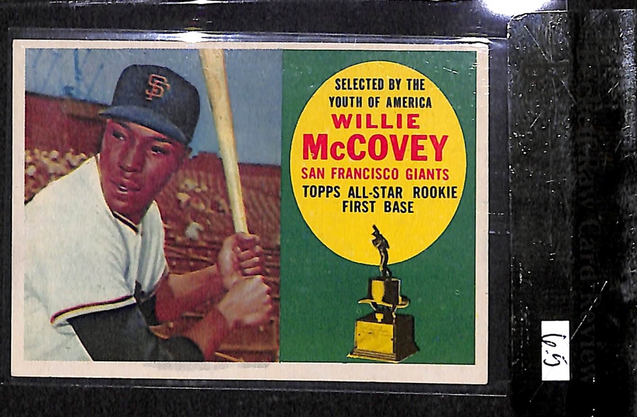 Lot of 2 - 1960 Topps Baseball Cards - Both 6.5 - McCovey RC & Kaline AS