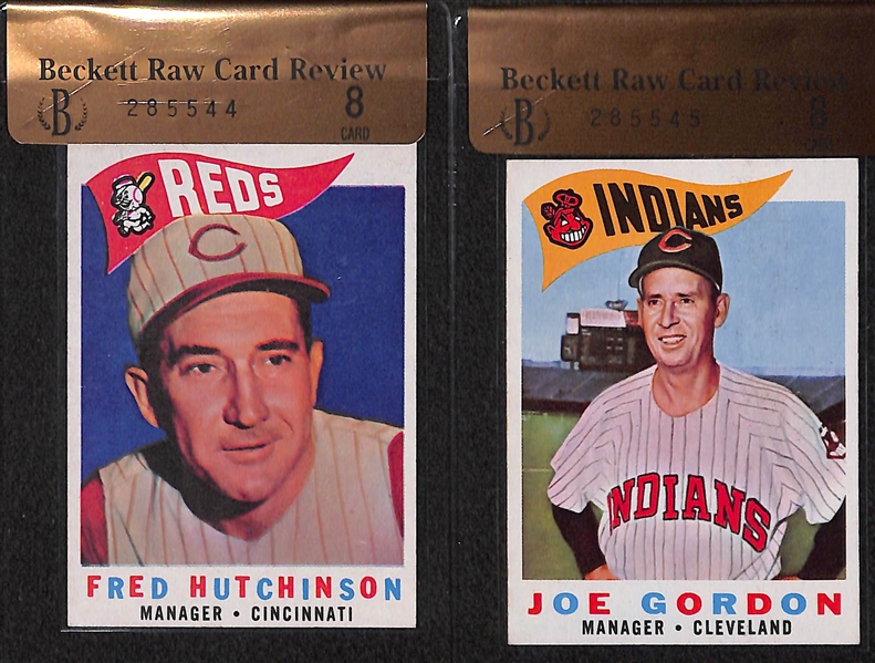 Lot of 9 - 1960 Graded Topps Baseball Cards w. Bobby Del Greco BVG 8.5