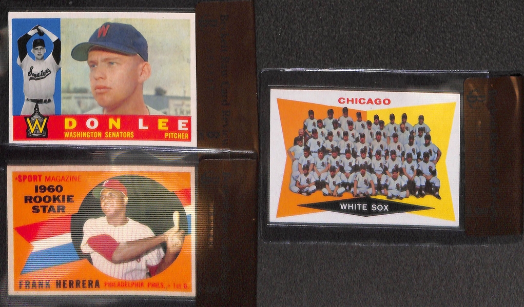 Lot of 9 - 1960 Graded Topps Baseball Cards w. Bobby Del Greco BVG 8.5