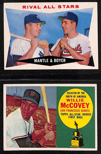 Lot of 6 - 1960 Topps Baseball Star Cards w. Hank Aaron