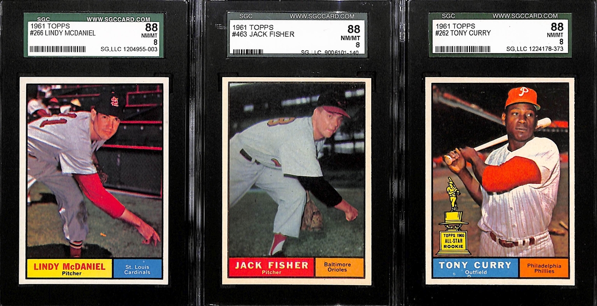 Lot of 14 - 1961 Topps Baseball Cards - High Grade - w. Ray Sadecki SGC 8.5
