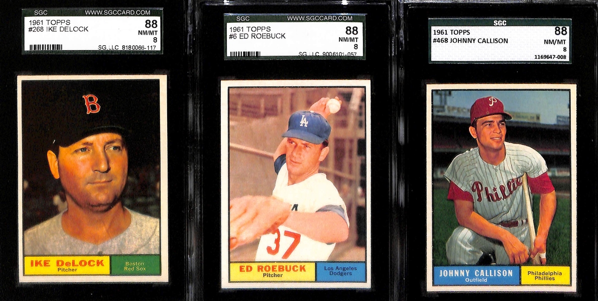 Lot of 14 - 1961 Topps Baseball Cards - High Grade - w. Ray Sadecki SGC 8.5