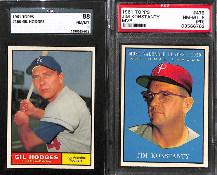 Lot of 9 - 1961 Topps Graded Baseball Cards - w. Frank Robinson SGC 88 (8)