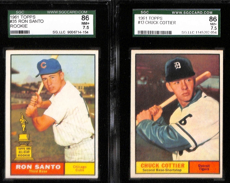 Lot of 9 - 1961 Topps Graded Baseball Cards - w. Frank Robinson SGC 88 (8)