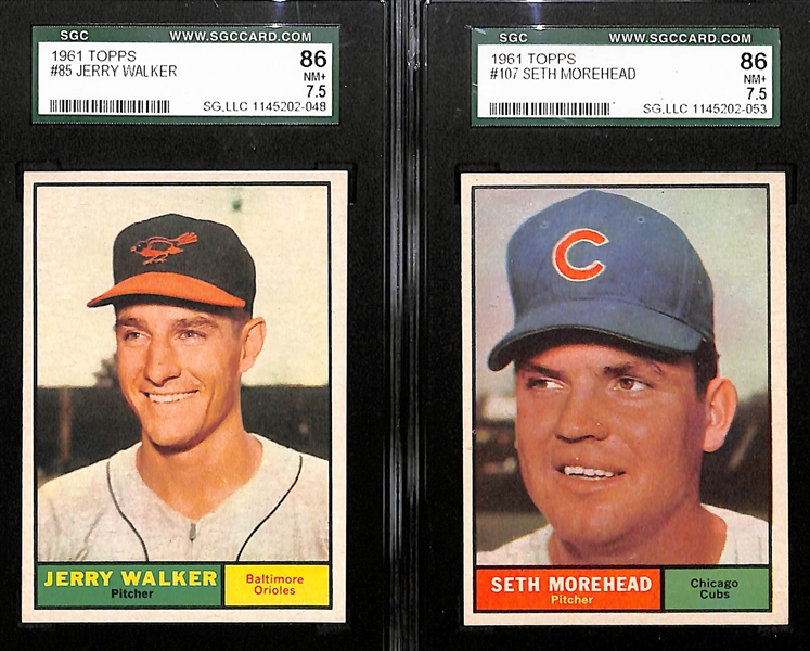 Lot of 9 - 1961 Topps Graded Baseball Cards - w. Frank Robinson SGC 88 (8)