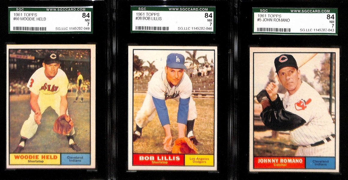 Lot of 18 - 1961 Topps Graded Baseball Cards - w. Don Zimmer SGC 84 (7)