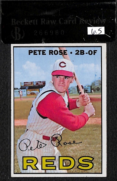 Lot of 4 - 1967 & 1968 Topps Baseball Cards w. 1967 Pete Rose BVG 6.5