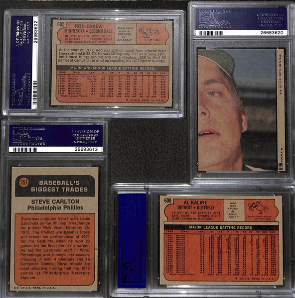 Lot of 4 - 1972 Topps Baseball Cards - All PSA 8 - w. Rod Carew