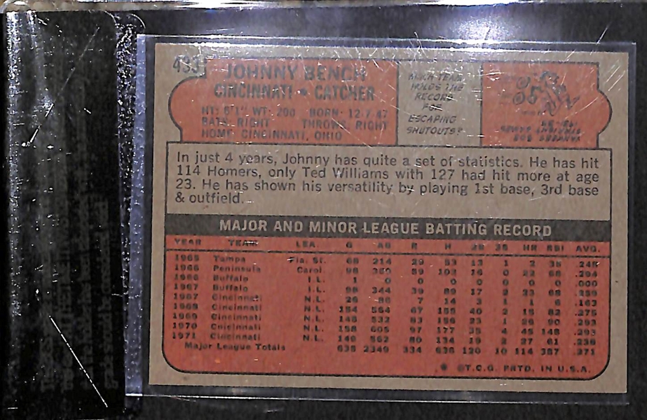 Lot of 22 - 1972 Topps Baseball Cards w. Johnny Bench BVG 8.5