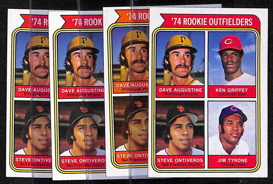 Lot of 26 - 1974 Topps Baseball Cards w. Hank Aaron x6 & Winfield Rookie Card x2