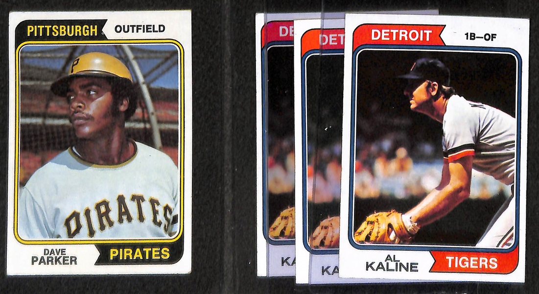 Lot of 26 - 1974 Topps Baseball Cards w. Hank Aaron x6 & Winfield Rookie Card x2