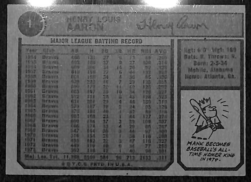 Lot of 26 - 1974 Topps Baseball Cards w. Hank Aaron x6 & Winfield Rookie Card x2