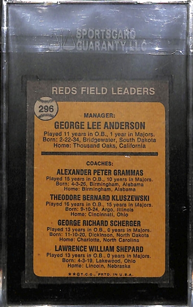 Lot of 11 - 1973-1981 Topps & Fleer Baseball Cards w. 1973 Sparky Anderson SGC 92 (8.5)