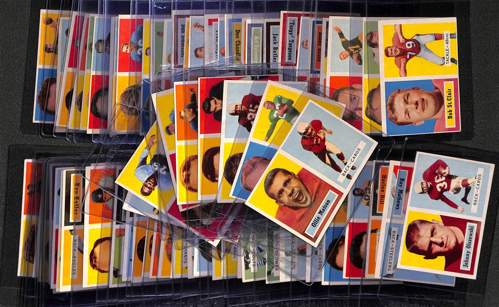Lot of 68 - 1957 Topps Football Cards w. Ollie Matson
