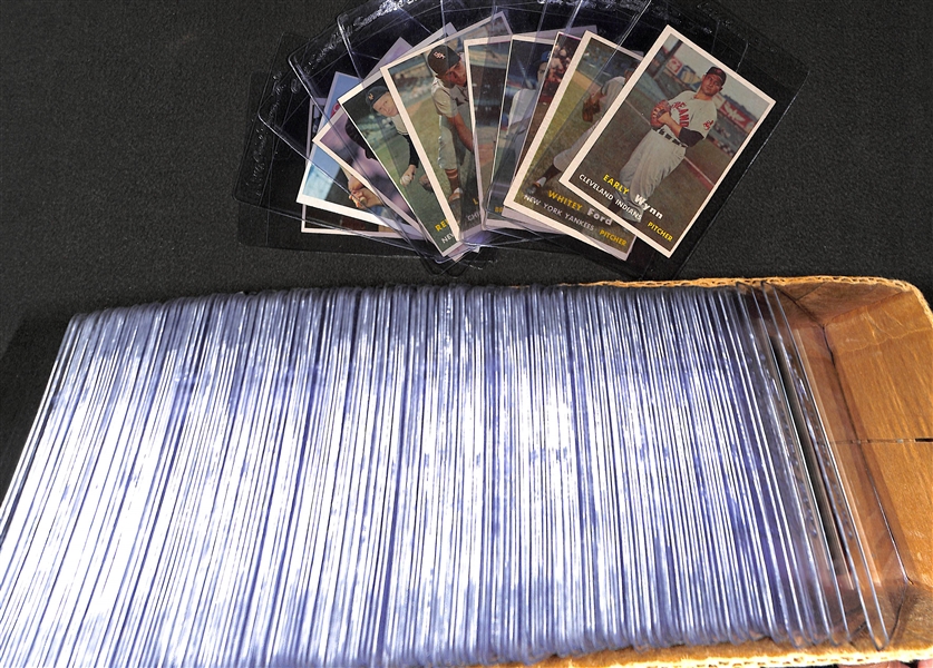 Lot of 218 - 1957 Topps Baseball Cards w. Early Wynn