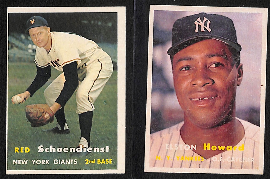 Lot of 218 - 1957 Topps Baseball Cards w. Early Wynn