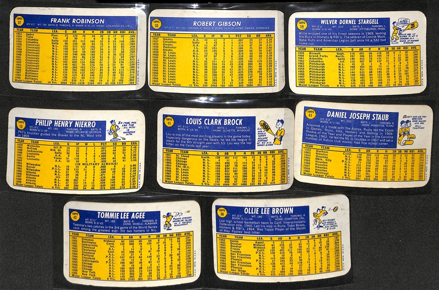 Lot of 24 Different 1970 Topps Super Baseball Cards w. F. Robinson, Gibson, & Stargell