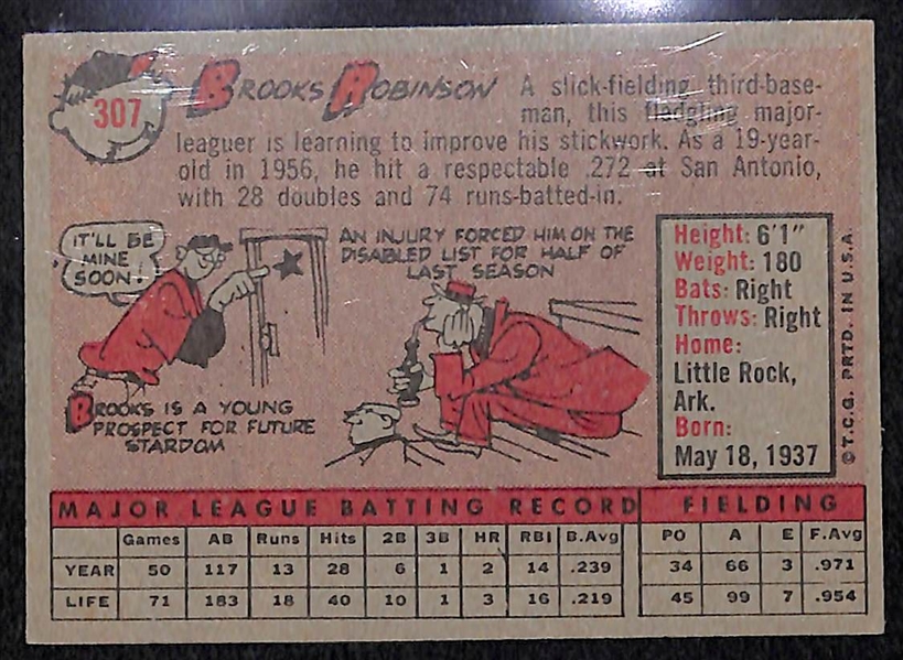Lot of 59 - 1958 Topps Baseball Cards w. Brooks Robinson