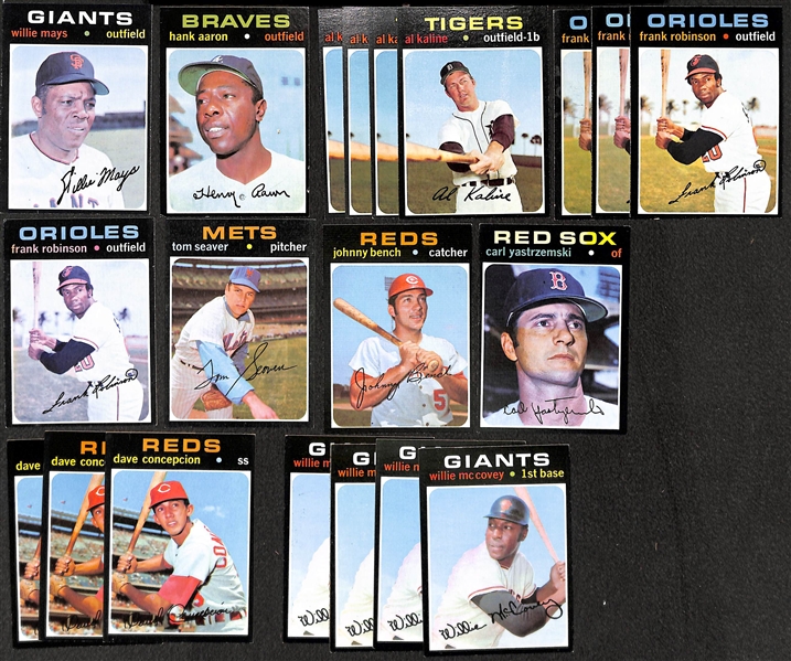 Lot of Approx 500 - 1971 Topps Baseball Cards w. Willie Mays & 36 High Numbers
