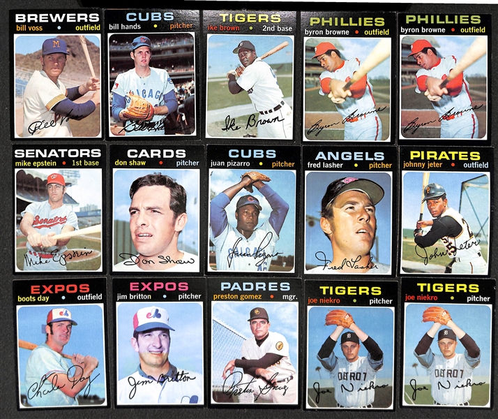 Lot of Approx 500 - 1971 Topps Baseball Cards w. Willie Mays & 36 High Numbers