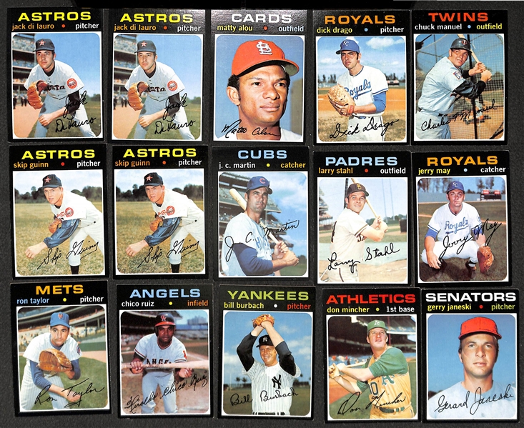 Lot of Approx 500 - 1971 Topps Baseball Cards w. Willie Mays & 36 High Numbers