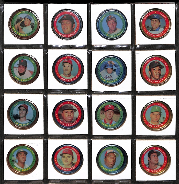 Lot of 147 - 1971 Topps Baseball Coins w. Rose & 44 - 1964 Topps Baseball Coins w. Mantle AS