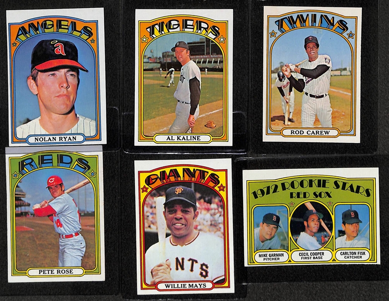 1972 Topps Baseball Partial Set - 650+ Different Cards of This 787 Card Set w. Nolan Ryan 