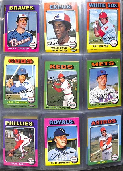 Lot of 1000+ 1975 Mini Baseball Cards w. George Brett RC (GA 7)