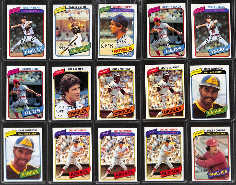 Lot of 1800+ Topps Baseball Cards from 1976, 1978 & 1980 w. 1976 Hank Aaron x2
