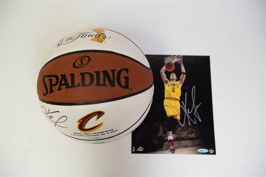 Lot of 2 Kevin Love Autographed Items - Basketball & 8 x 10 Photo - UDA