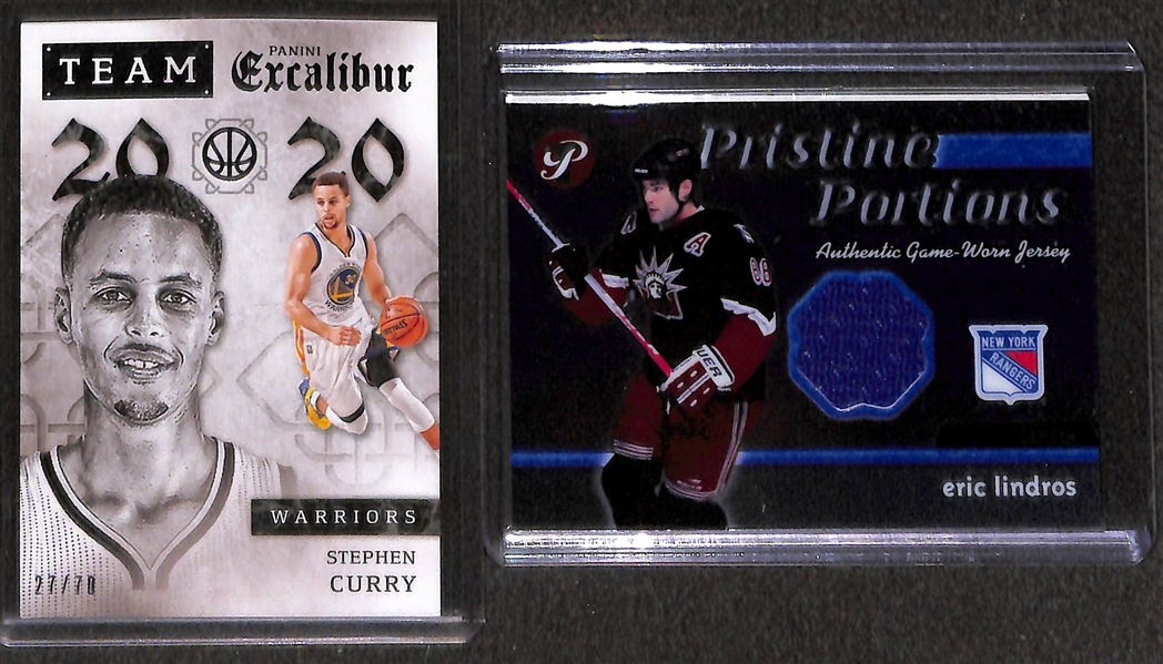 Lot of 32 Mixed Sports Relic/Rookie Cards w. 2 LeBron James RC's