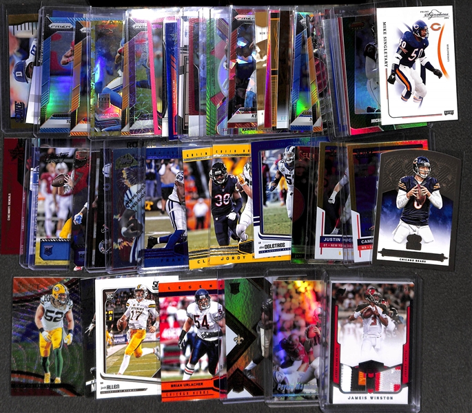Lot of 58 Football Numbered/Insert/Rookie Cards w. Jameis Winston Dual Patch