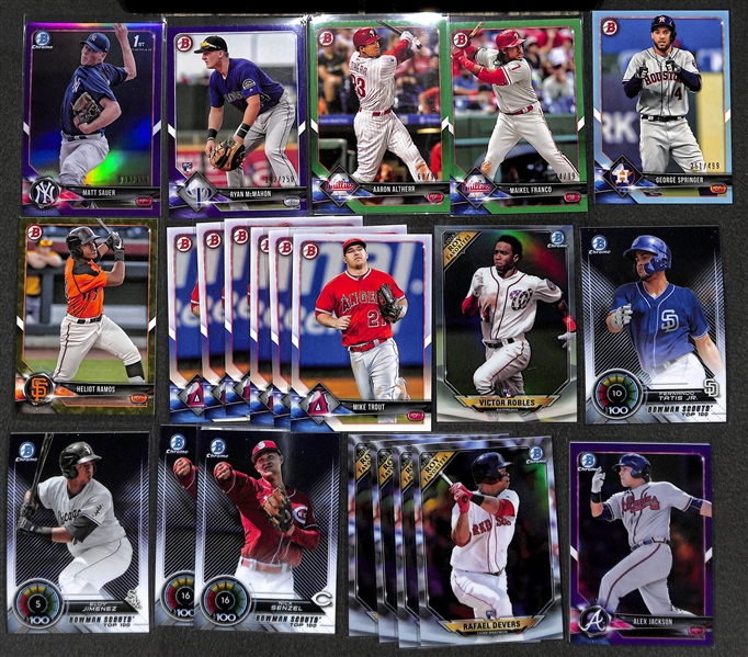 Lot of 111 2018 Bowman Inserts/Rookies/Refractor Cards