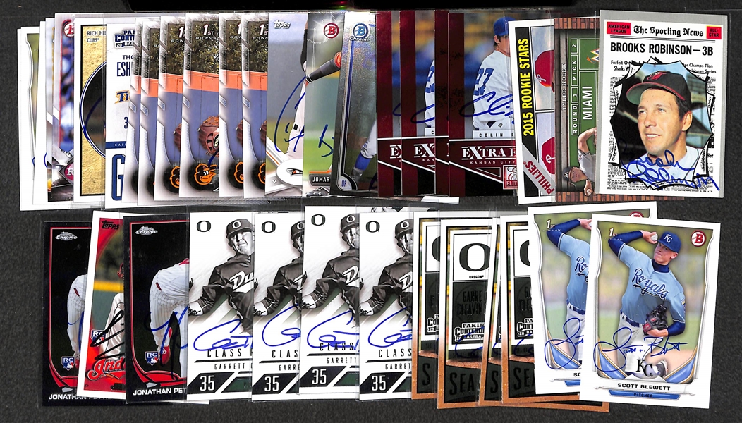 Lot of 36 Baseball Signed Card w. Brooks Robinson & Aaron Nola