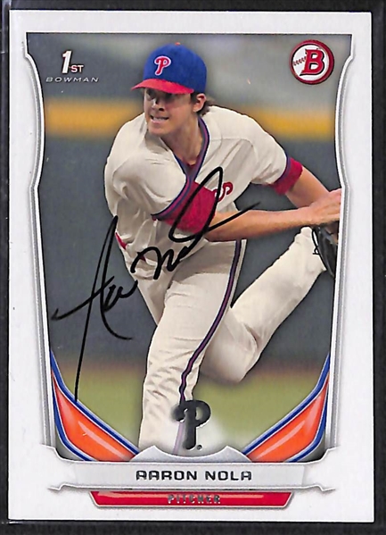 Lot of 20 Phillies Signed Cards w. Aaron Nola & Scott Kingery