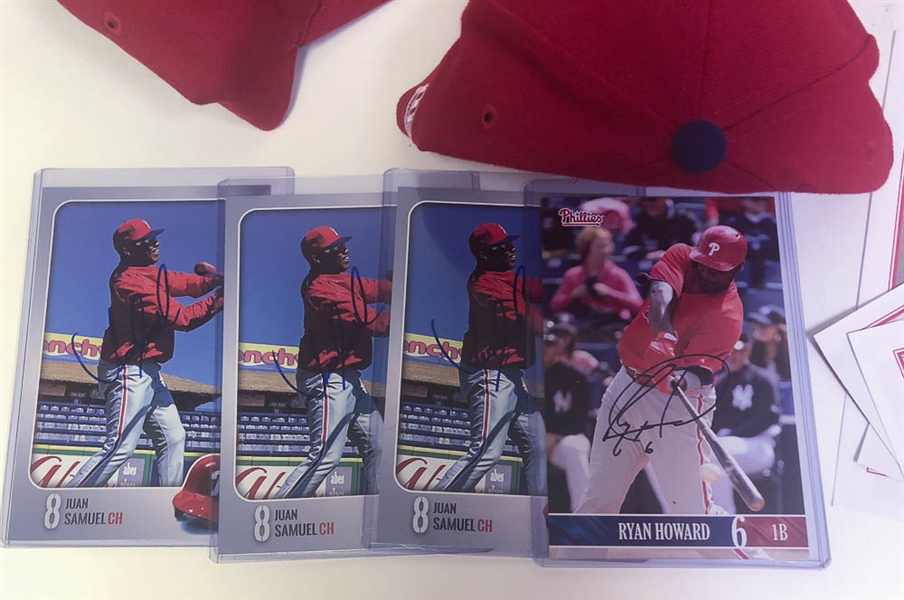 Phillies Autographed Memorabilia Lot w. Ryan Howard